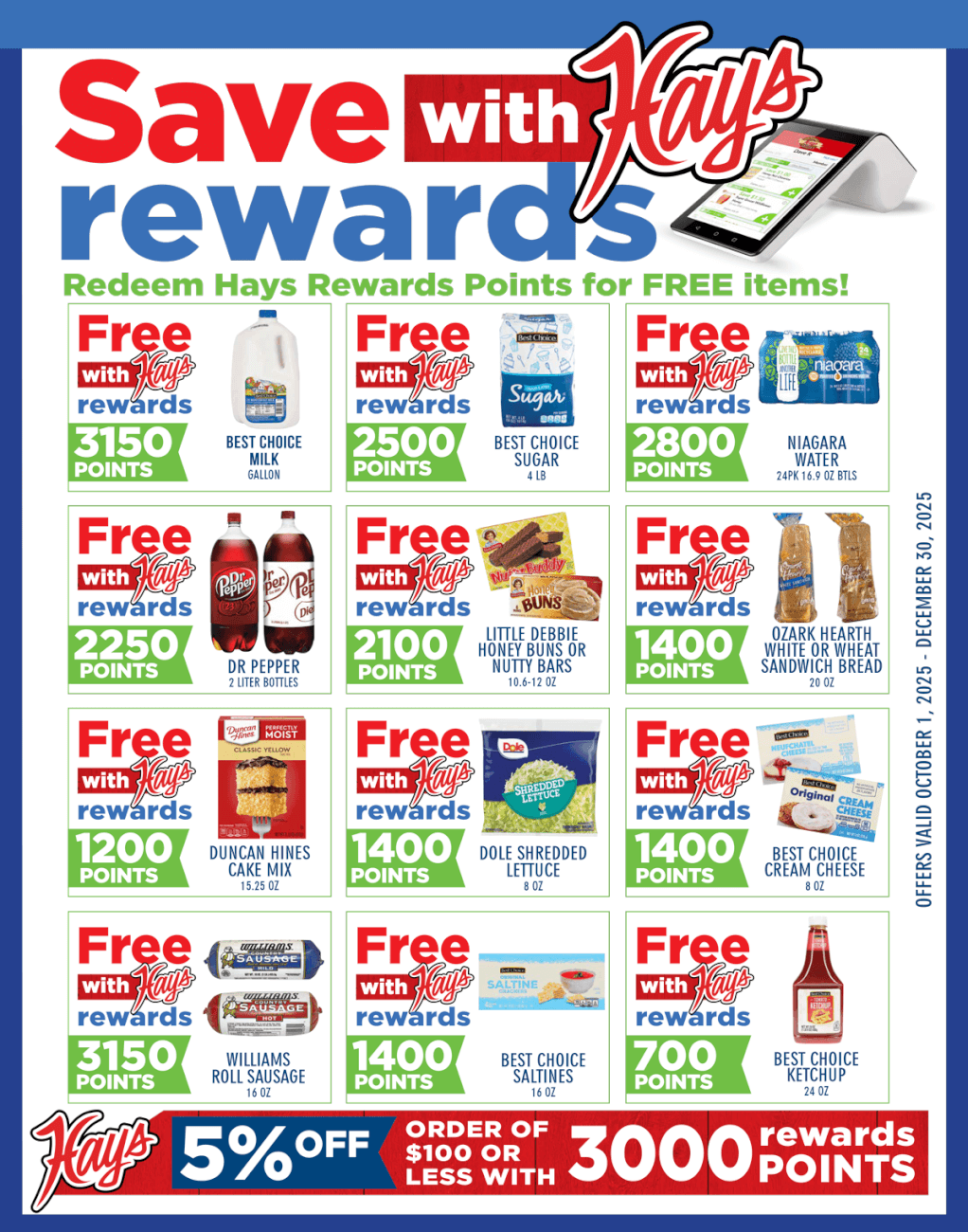 Redeem Hays Rewards Points for FREE Items - Save with rewards